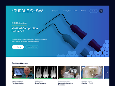 The Ruddle Show Website design desktop landing page platform saas ui ux webpage website