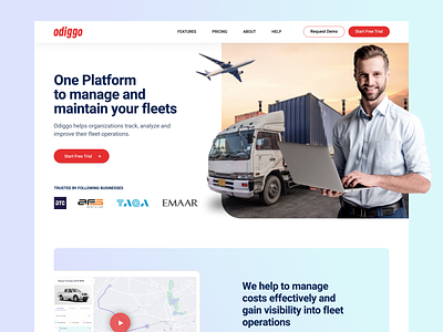 Odiggo Website design desktop landing page marketing minimal saas service ui ux webpage website