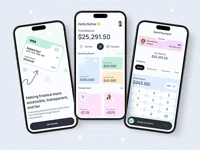 Banking Mobile App - UI/UX Design app bank app bank card banking banking app design finance finance app fintech fintech app mobile app mobile banking modern money money transfer transactions ui ux wallet web3 app