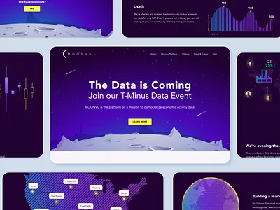 MoonVu Website analytics dark design event illustration landing page marketing scifi section ui ux webpage website