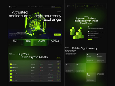Cryptocurrency exchange promo page 3d bitcoin crypto cryptocurrency cryptocurrency exchange design digital finance graphic design midjourney promo promotion ui uxui web