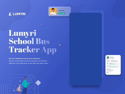 School Bus Tracker App UI - Lumyri android app bus app bus booking bus stop creative daily ui dashboard design education educational gps gps tracker illustration ios app design school school app school bus app ui ui design