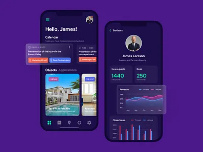 Realtor Dark Theme Mobile App design: iOS Android ux ui designer android app app design app designer application design ios iphone mobile mobile app mobile app design mobile ui ui design ui designer uidesign uiux user interface ux design ux designer ux ui designer