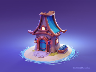 3D Modeling CUTE HUT - Blender 3.0 3d 3d game model 3d house 3d hut 3d model blender 3d brainchild colorful design game game art game asset house model hut model icon illustration illustration 3d low poly lowpoly tutorial