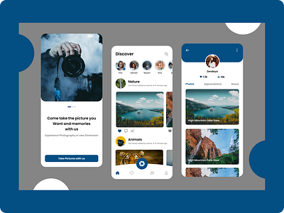 Photography App Mobile Screen app branding design graphic design illustration logo ui ux