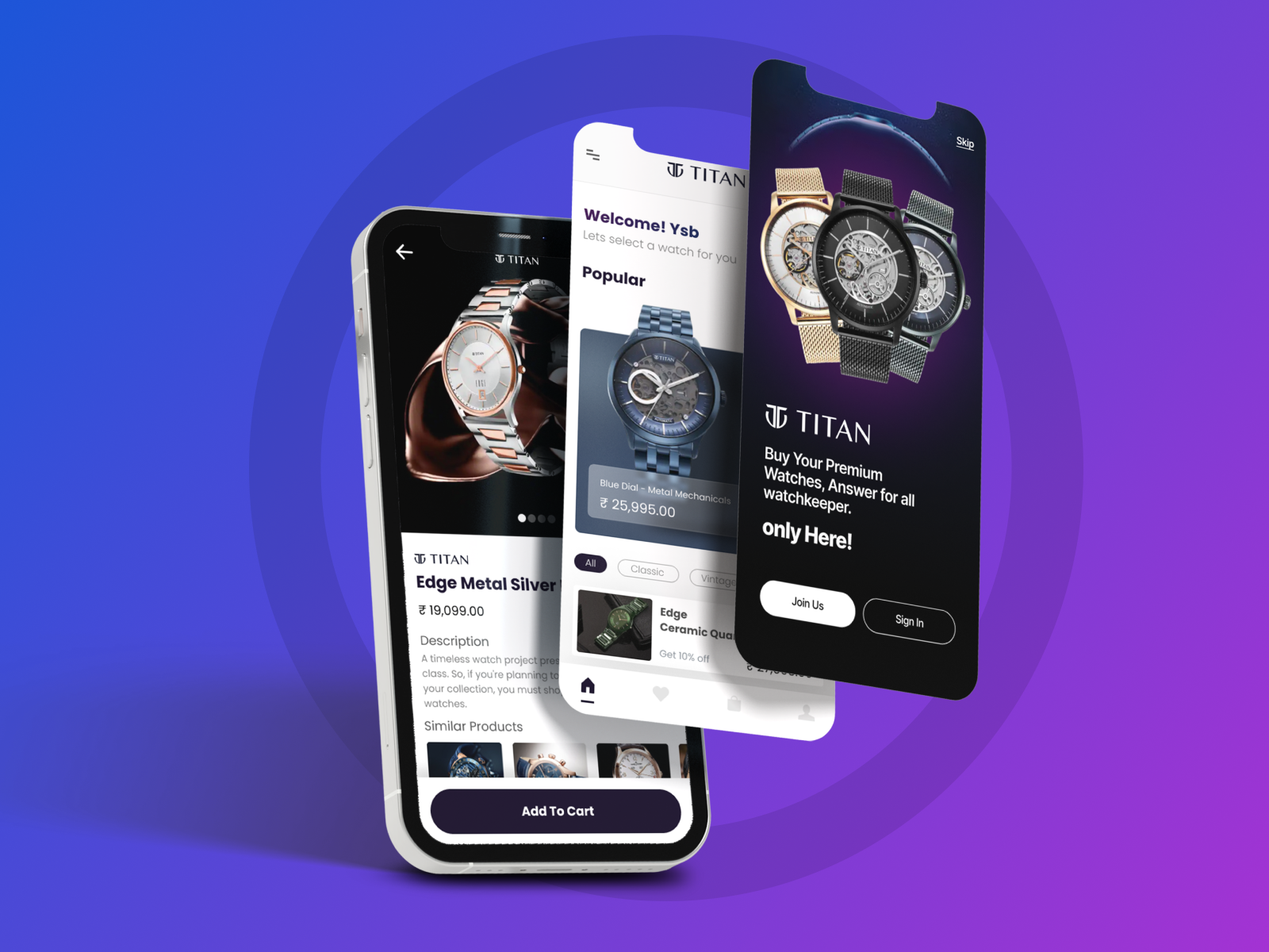 Titan Watch App app branding creative design graphic design titan ui watches