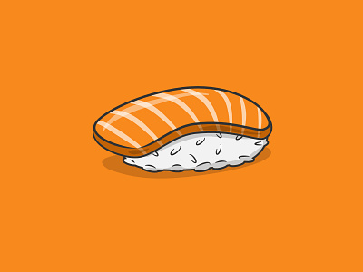 Nigiri graphic design illustration japan japanese food salmon sushi vector vector art vector illustration