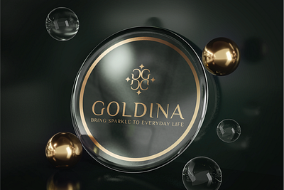 Goldina jewelry branding gold graphic design jewelry logo logo design minimal logo