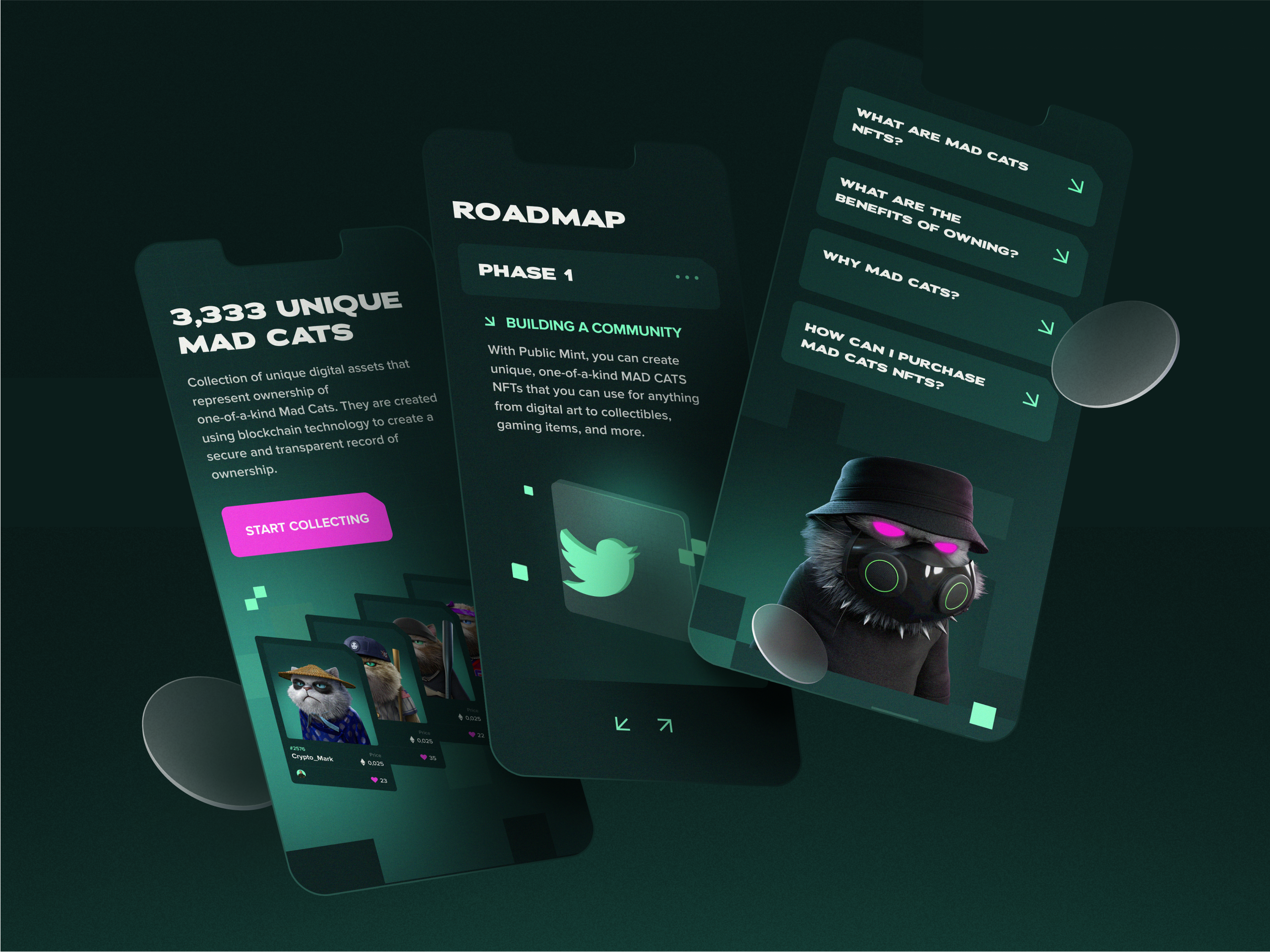 Mad Cats - Crypto NFT Landing Page by Liza Key on Dribbble