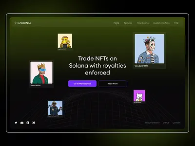 Cardinal - Marketing Pages hero hero part landing loop marketing nft one page preview project trade trading web2 web3