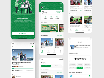 Islamic Donation Mobile App - UI/UX Design design donation mobile app mobile app design moslem uiux zakat