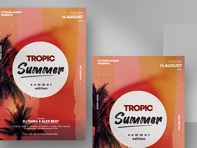 Tropic Summer Edition Flyer Template (PSD) design event flyer flyer party flyer psd psd flyer psdflyers summer flyer