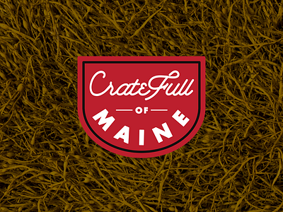 Crate Full of Maine badge brand branding design gift box logo maine package design typography