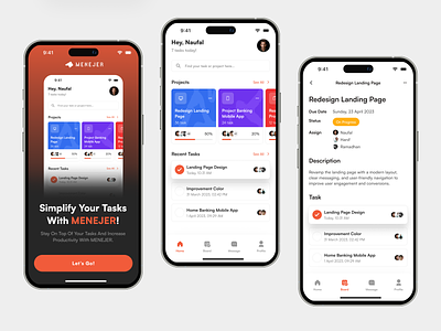 MENEJER - Task Management Mobile App clean daily task mobile app mobile ui productivity app project management reminder app task task management task management app task management mobile task manager task mobile team collaboration timeline timeline app timeline mobile app to do app todo todo list