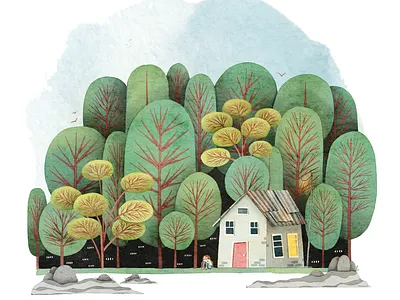 A day of overthinking animation digital gif illustration illustrator photoshop watercolor