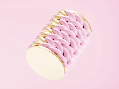 Knit 3d animation branding candy design graphic design illustration knit knitting logo motion graphics pink stitch sweet ui