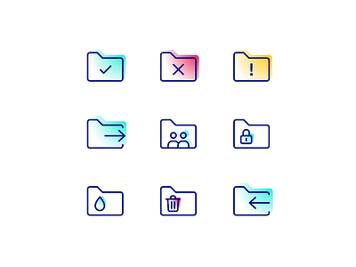 Icon Set | Cloud Storage Solution | Folder branding corporate identity icon collection icon set icons ui