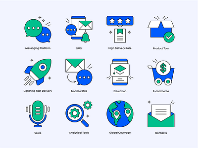 Icons Set for Yootelco armenia design graphic design icon icon design icon set iconography illustration line illustrations lineart message messaging platform sms ui design ui icons vector vectorart voice website icons yootelco
