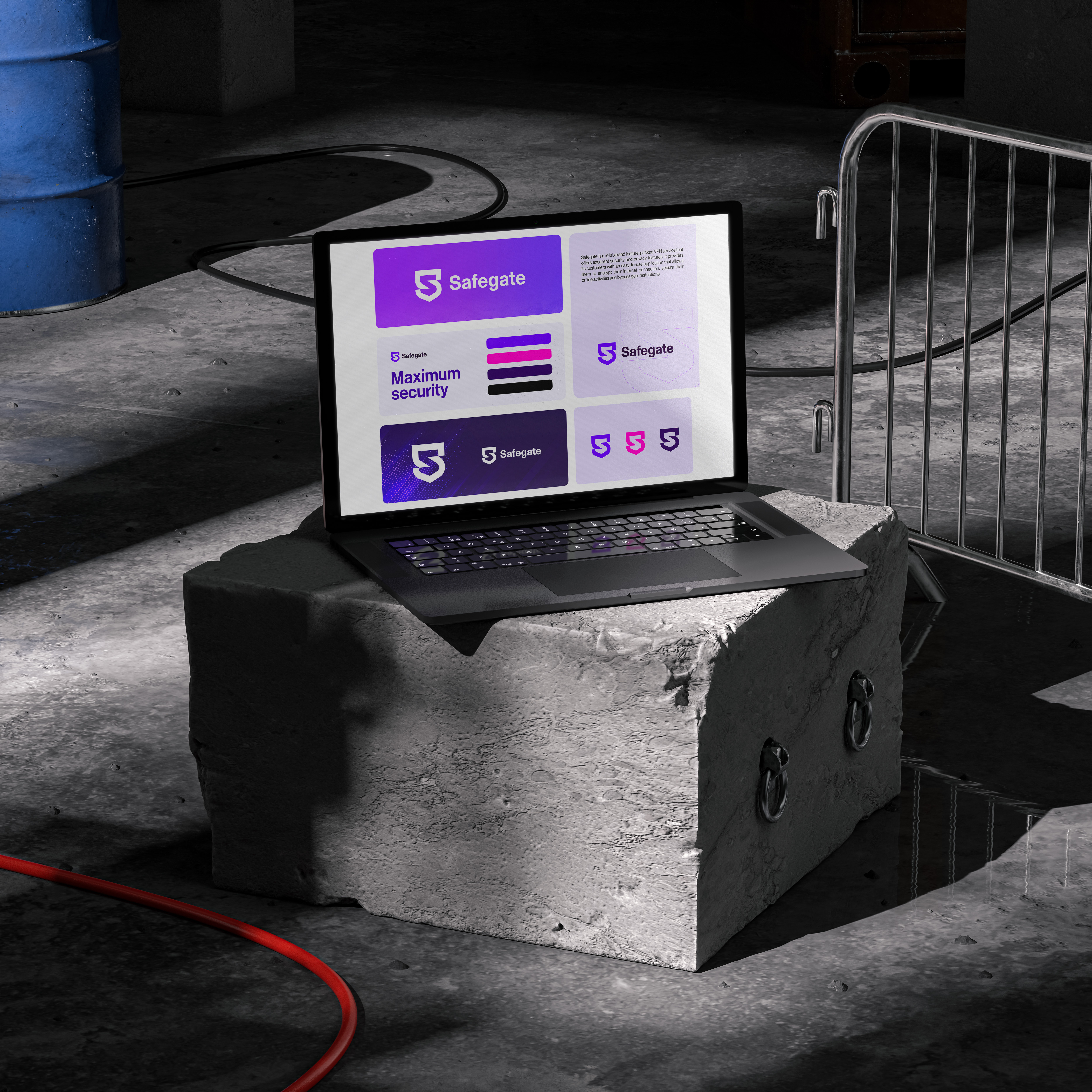 Safegate ‌Branding Project 3d mockup agency brandbook branding full branding guideline logo logo design nft purple vpn vpn design vpn logo web