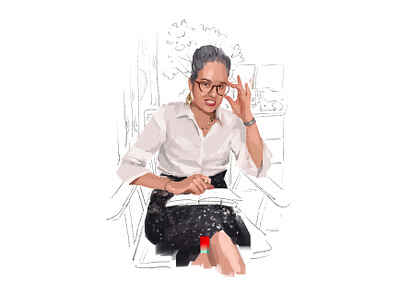 Psychologist art character digital digital art female girl illustration procreate profession psychologist sketch women