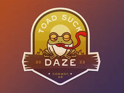 Toad Suck Daze Badge badge branding design festival graphic design illustration illustrator logo t shirt t shirt design toad typography vector