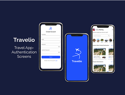 Travelio- Travel App app design ui