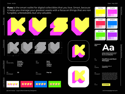 KUSU - LOGO DESIGN 3d brand identity branding design graphic design logo modernlogo typography