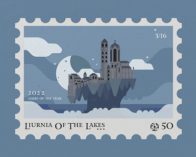 Luring Of The Lakes Elden Ring Stamp academy castle landscape liurnia raya lucaria school