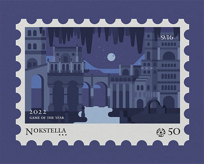 Nokstella Elden Ring Stamp 2d city cityscape night nokstella purple underground