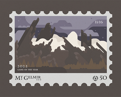 Mt. Gelmir Elden Ring Stamp angle clouds gelmir landscape mountain mt spike volcano