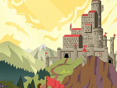 Camelot Travel Poster illustration poster vector vector art