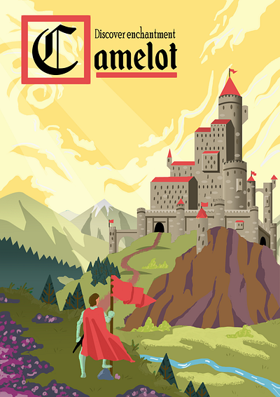 Camelot Travel Poster illustration poster vector vector art