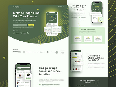 Hedge Pool Fund | Landing Page app banking design earn explore finance fintech fund hedge landing page loan market money page profit stock trading trend ui uxui