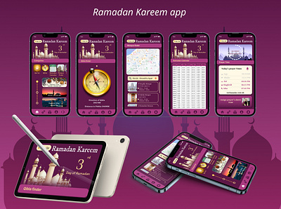 Islamic App screens designs app branding design figma graphic design illustration iph logo screens typography ui ux vector