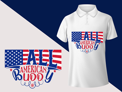 All American Buddy T-shirt design america clothing design fashion graphic design history independence day memorialday svg design tshirt typography usa vector
