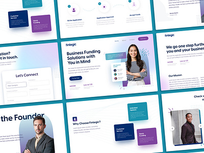 Fintegic Business Funding | Page Sections app business capital colorful company design explore fintech fund funding grow interface landing page modern page professional startup ui ux uxui