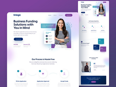 Fintegic Business Funding | Landing Page graphic design visual design