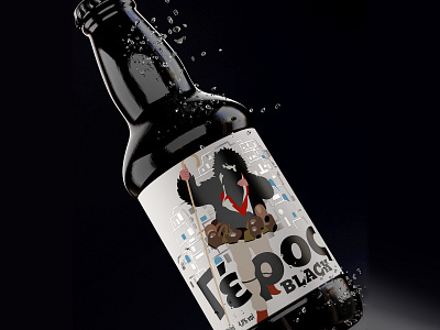 Beer bottle label design 3d alcohol ale bar beer beer bottle black branding brewery dark beer design drink geros graphic design illustration label logo packaging porter stout