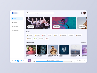 Music Streaming Dekstop App - UI/UX Design dekstop app design music ui uiux web