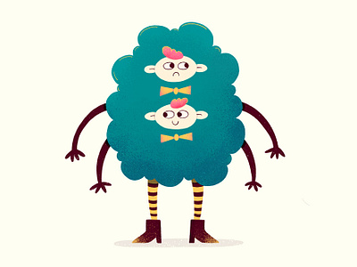Twins 2d 2d character cartoon character character design characterdesign creautre cute drawing funny grain halloween illustration illustrator monster monsters photoshop quirky texture whimsical