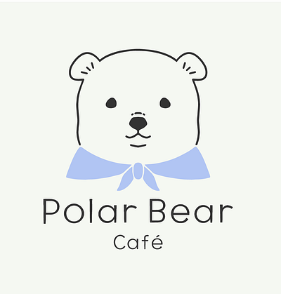 Polar Bear Cafe Logo bear brand branding cafe design graphic design illustration logo mark polar bear vector
