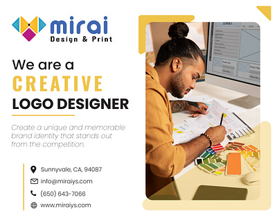 Creative Logo Design | Mirai Design and Print 3d animation banner branding design graphic design illustration logo motion graphics print tshirt ui vector