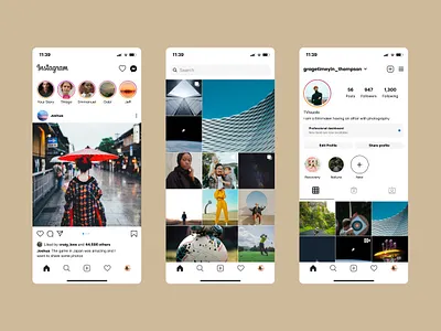 Instagram UI practice exercise ui