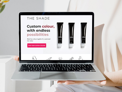 The Shade | Landing Page For Beauty Product beautyproduct branding creative design design products figma graphic design hair haircolor landingpage mokcup pink ui uidesign uxdesign web website website landing page