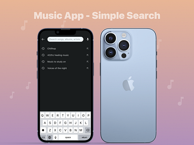 Music App - Simple Search io app mobile app search bar search page searchbar ui design uidesign