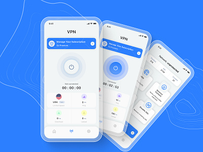 VPN service - Mobile app analytics app daily ui daily ux dashboard dashboard concept design ios mobile design night mode product design typography ui ux ux ui vpn vpn app