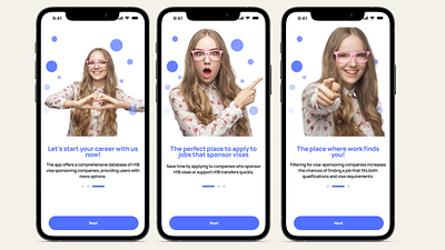 WorkAt- H1B visa Job Finder App animation branding dailyui design illustraion logo motion graphics procreate ui ux vector