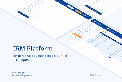CRM Platform for HLD Capital authorization crm design finance login personal office platform registration typography ui ux