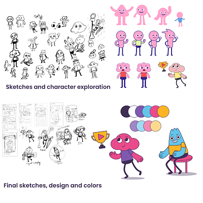 Character explorarion for movie app character design freelance illustrator illustration ui ux vector