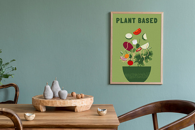 Plant-based food poster artwork bright clipart creative market creator design digital food graphic design illustration poster vector vector clipart